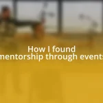 How I found mentorship through events