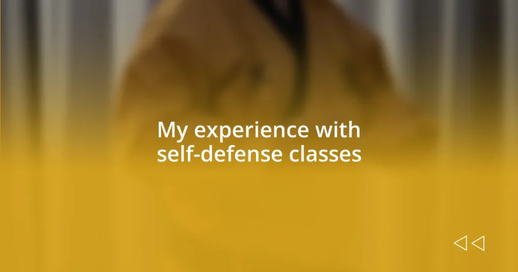 My experience with self-defense classes