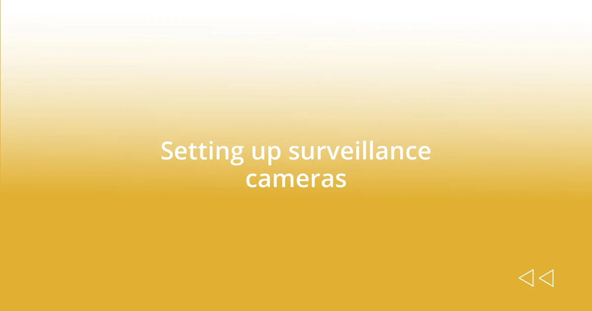 Setting up surveillance cameras