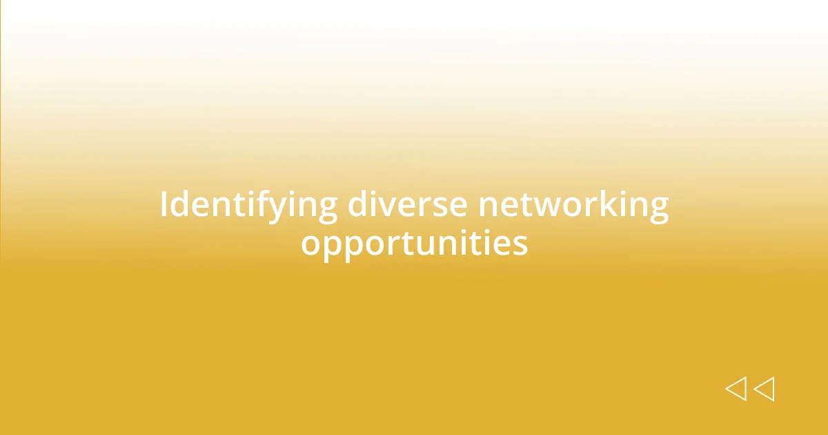 Identifying diverse networking opportunities